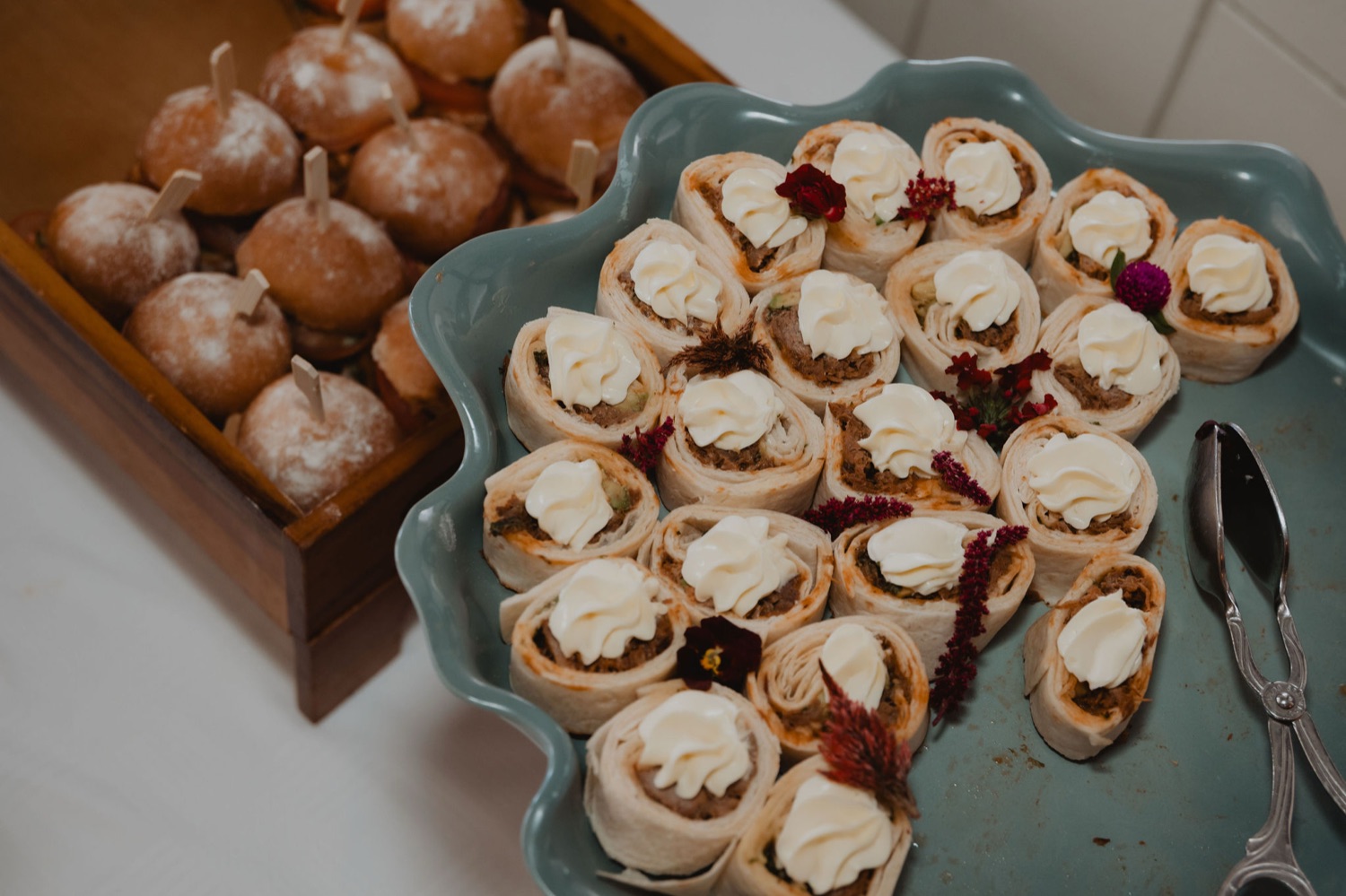 A selection of pastries and sweet treats on the tea spread