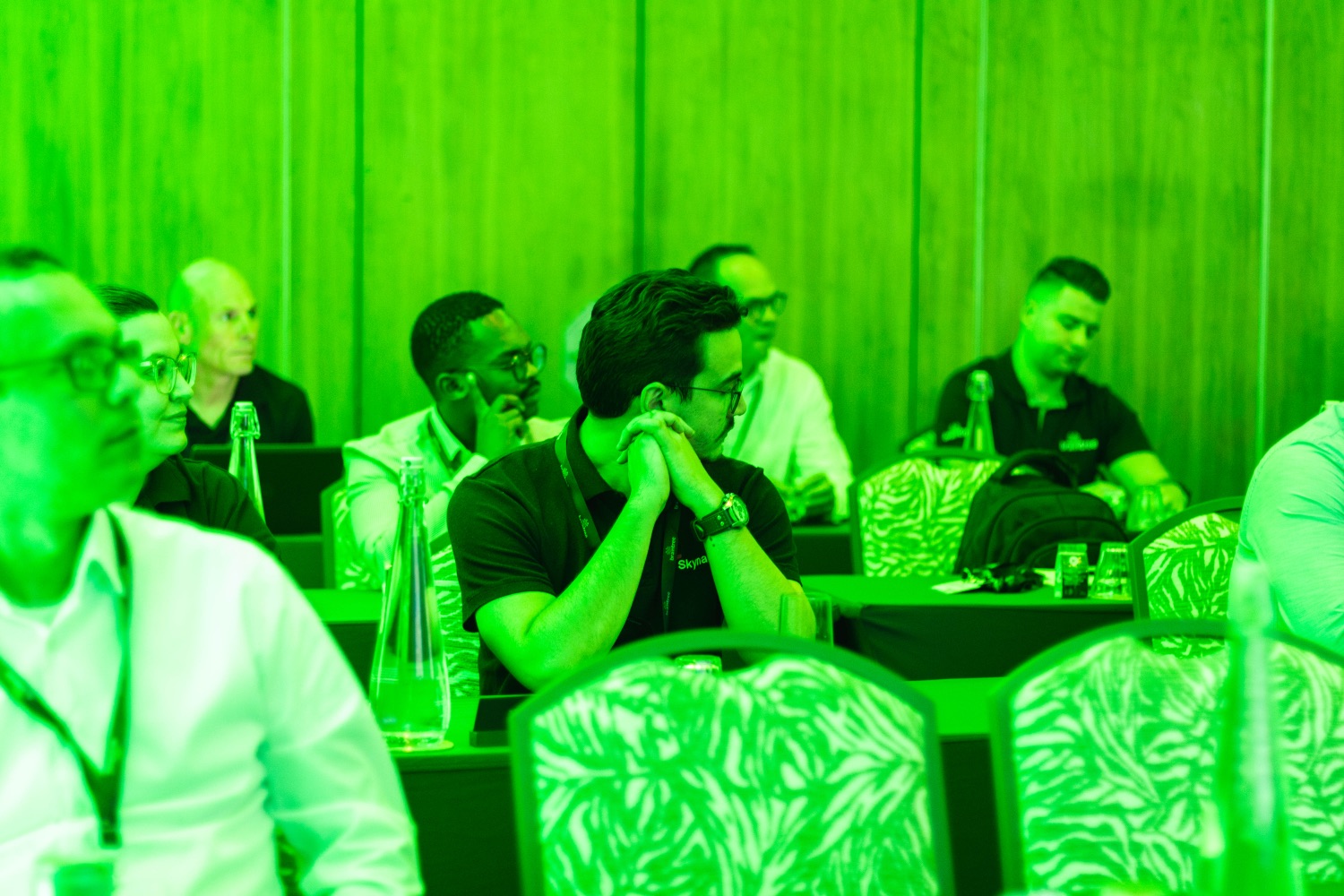 Attendees engaged during a talk