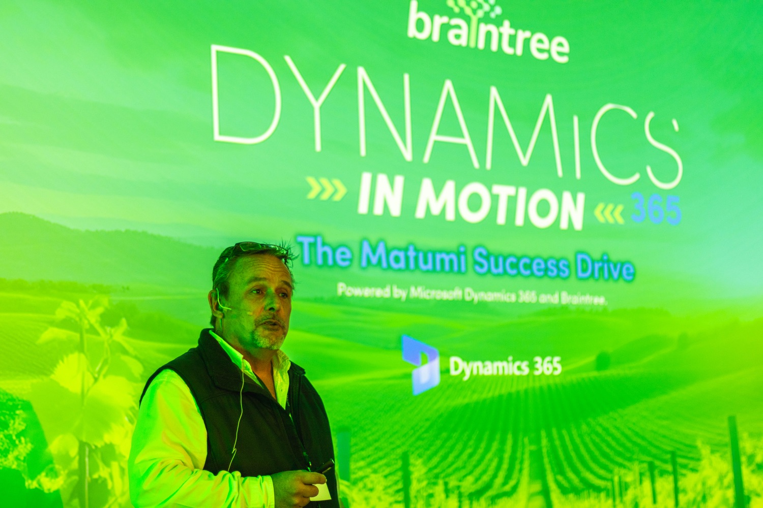 The Dynamics in Motion event title slide branded for the Matumi Success Drive